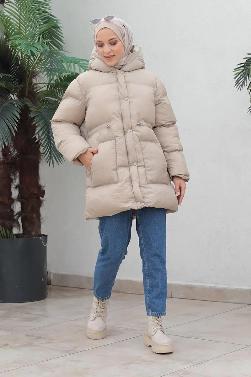 Zippered Puffer Jacket-detail