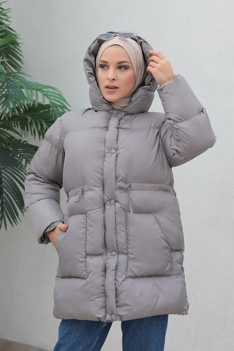 Zippered Puffer Jacket-detail