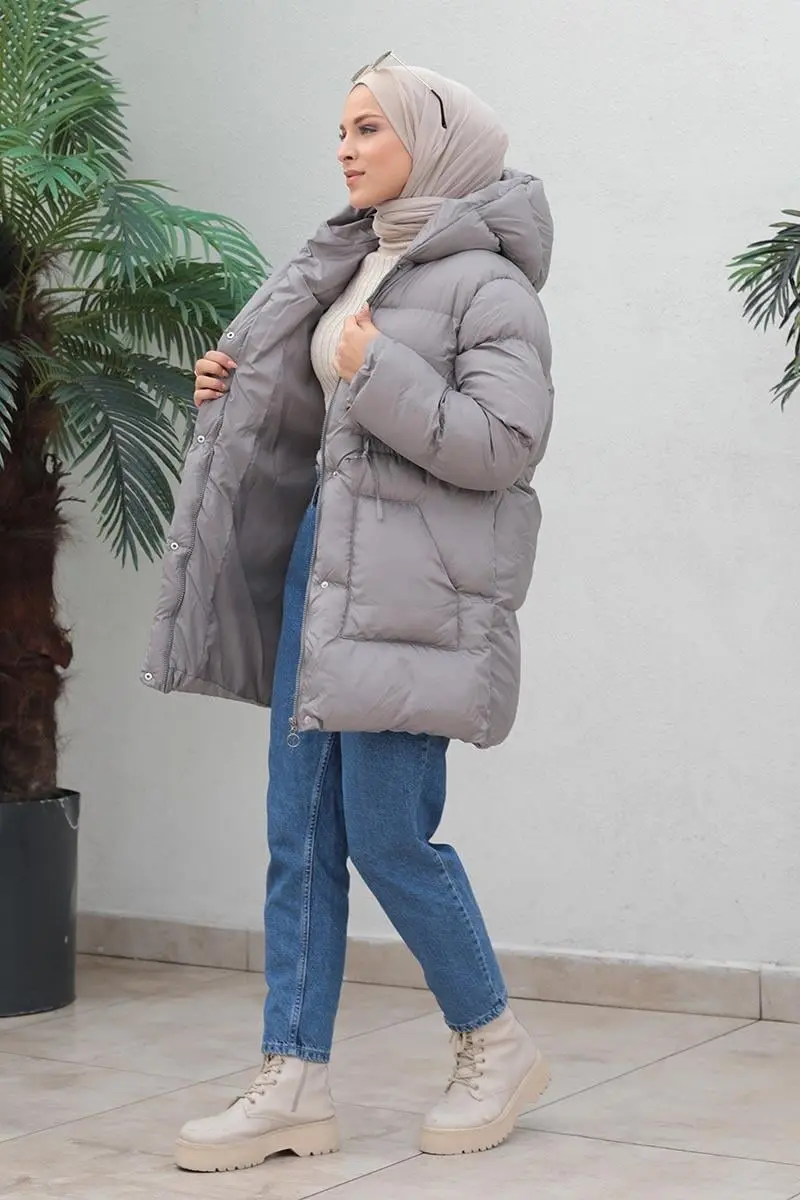 Zippered Puffer Jacket-detail