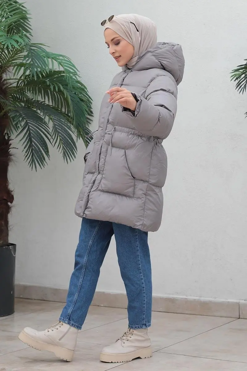 Zippered Puffer Jacket-detail