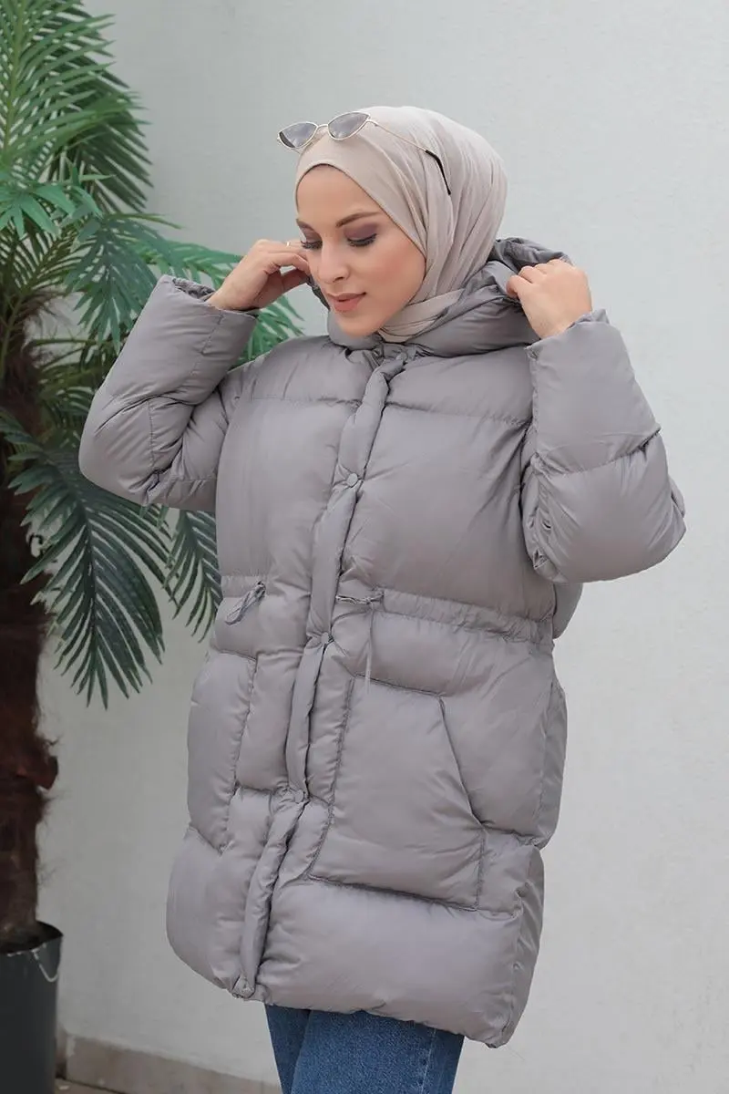 Zippered Puffer Jacket-detail