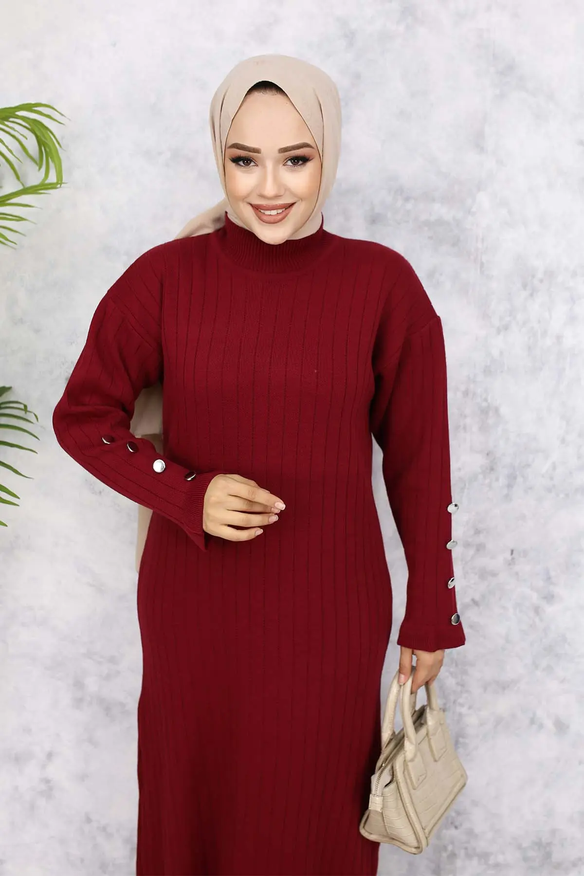 Frilly Knitwear Dress-detail