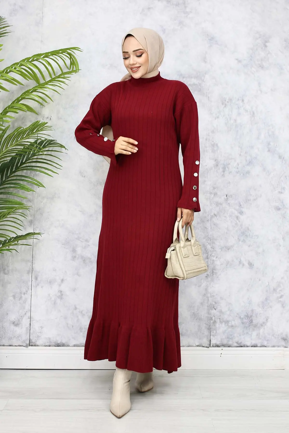 Frilly Knitwear Dress-detail