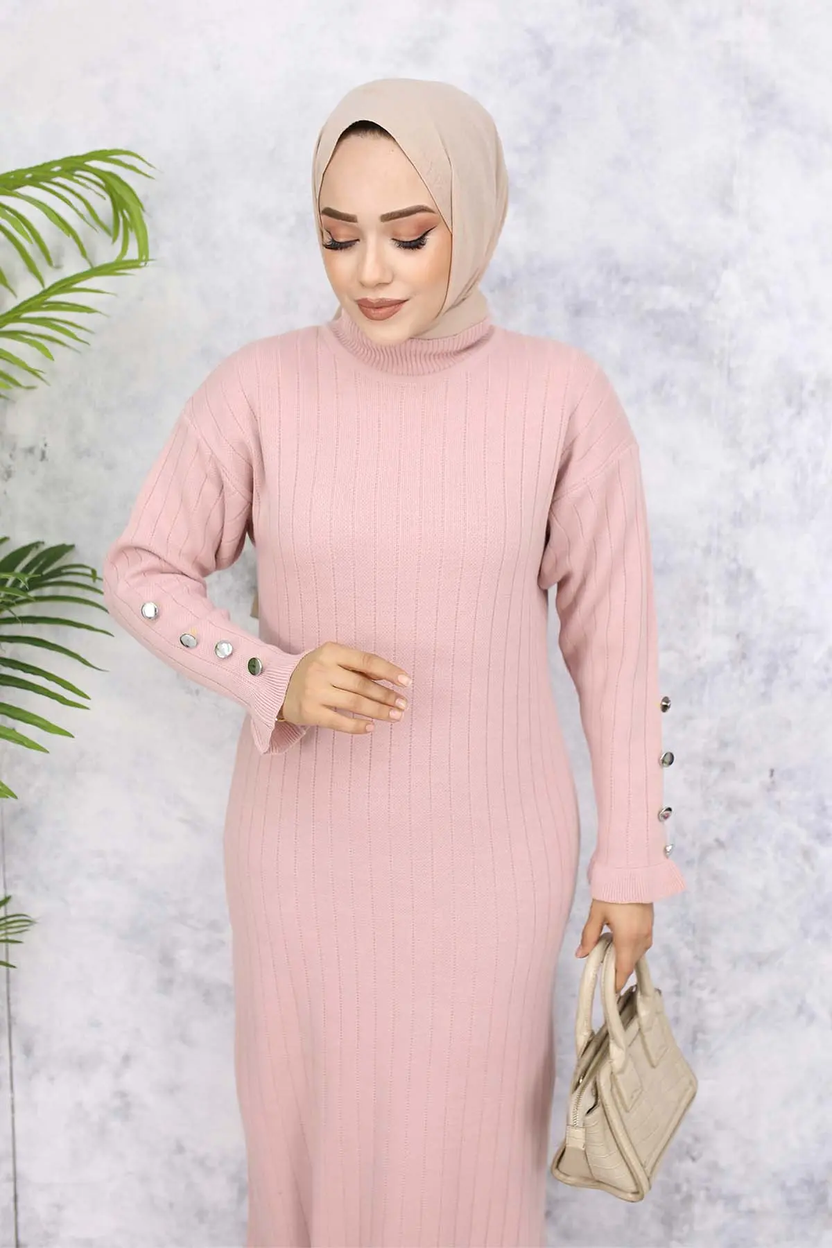 Fırfırlı Triko Elbise-detail