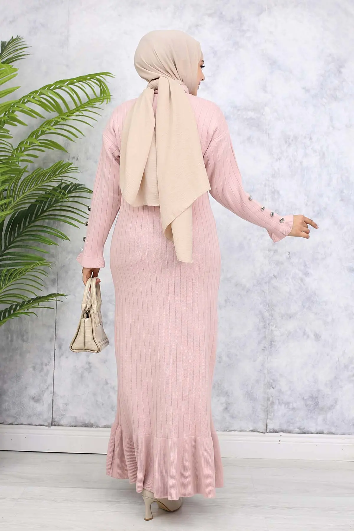 Fırfırlı Triko Elbise-detail