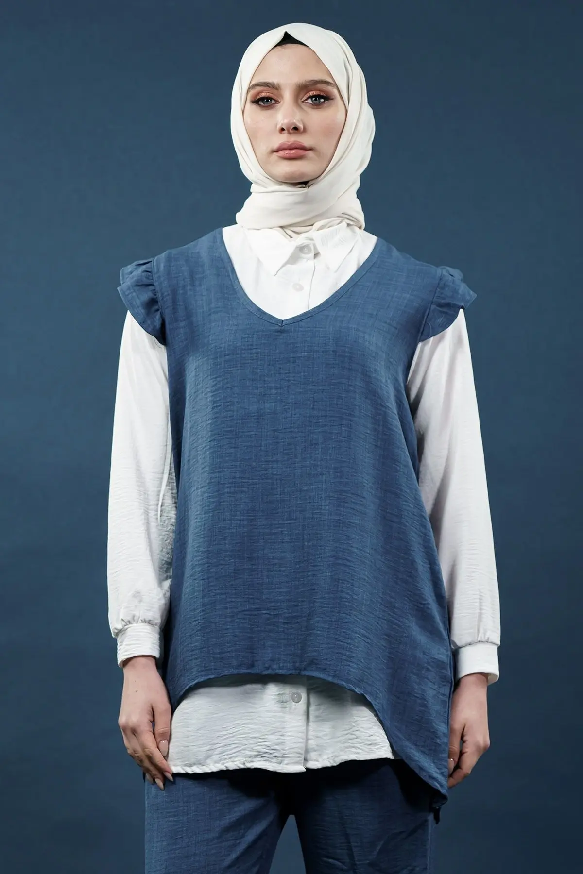 Ruffled Triple Linen Set-detail