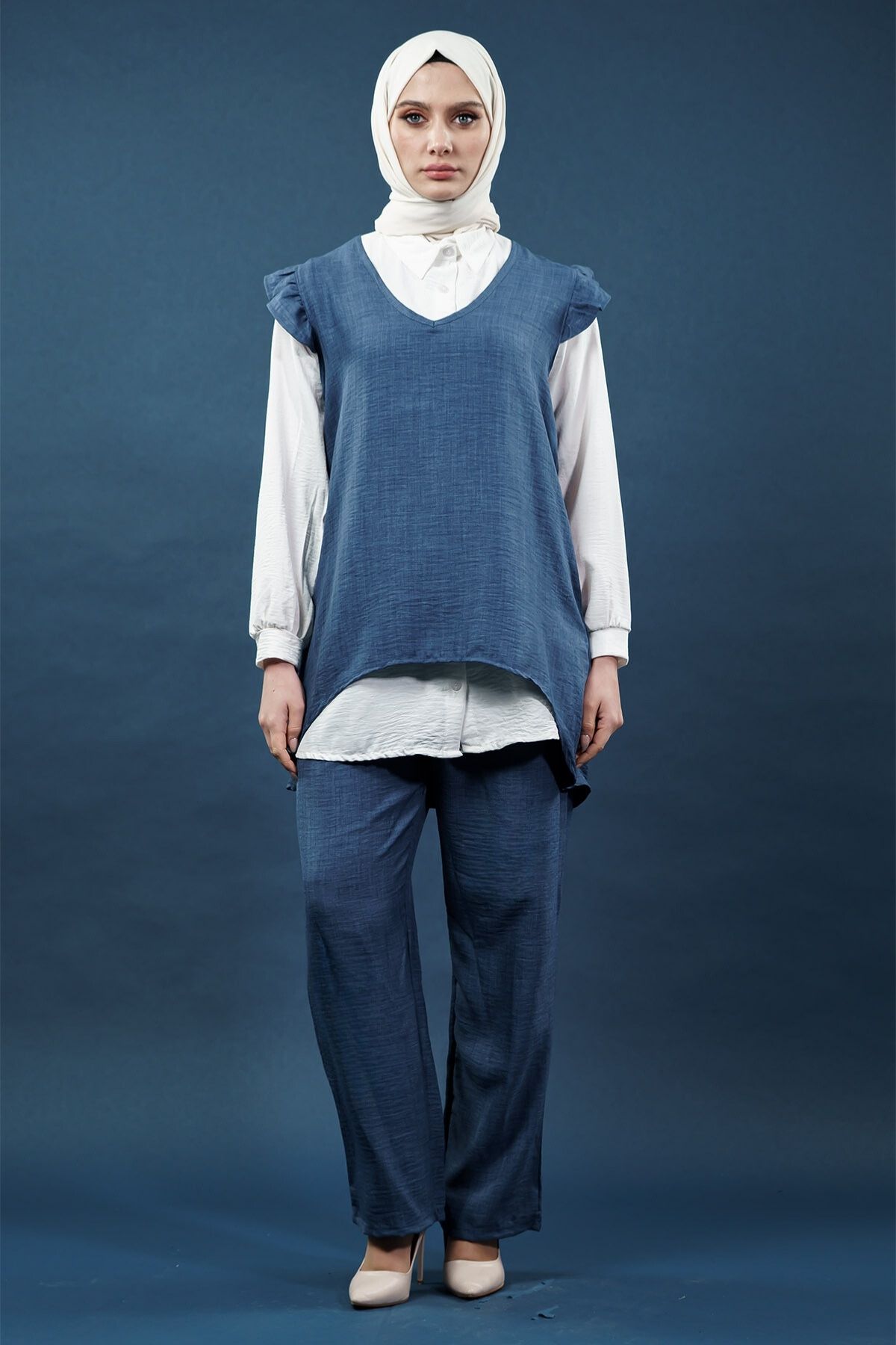 Ruffled Triple Linen Set