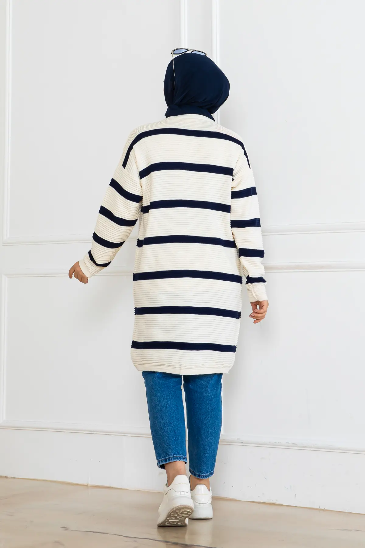 Ribbed Striped Knitwear Cardigan-detail