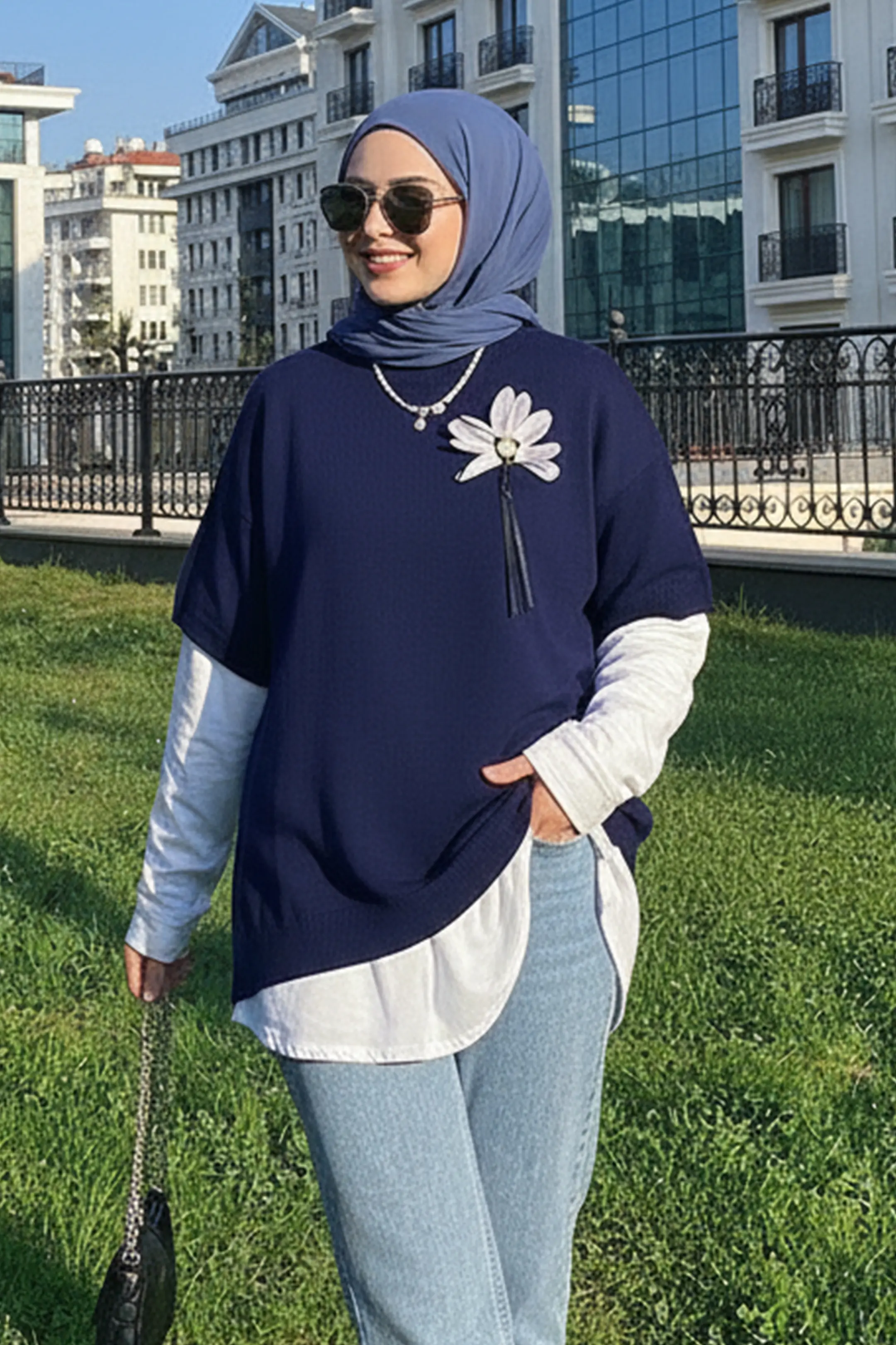 Oversized Ribbed Knit Sweater-detail