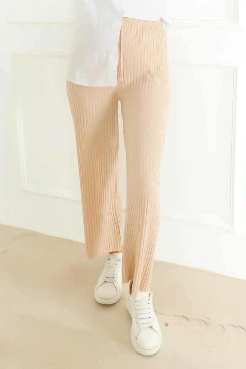 Ribbed Knitwear Trousers-detail