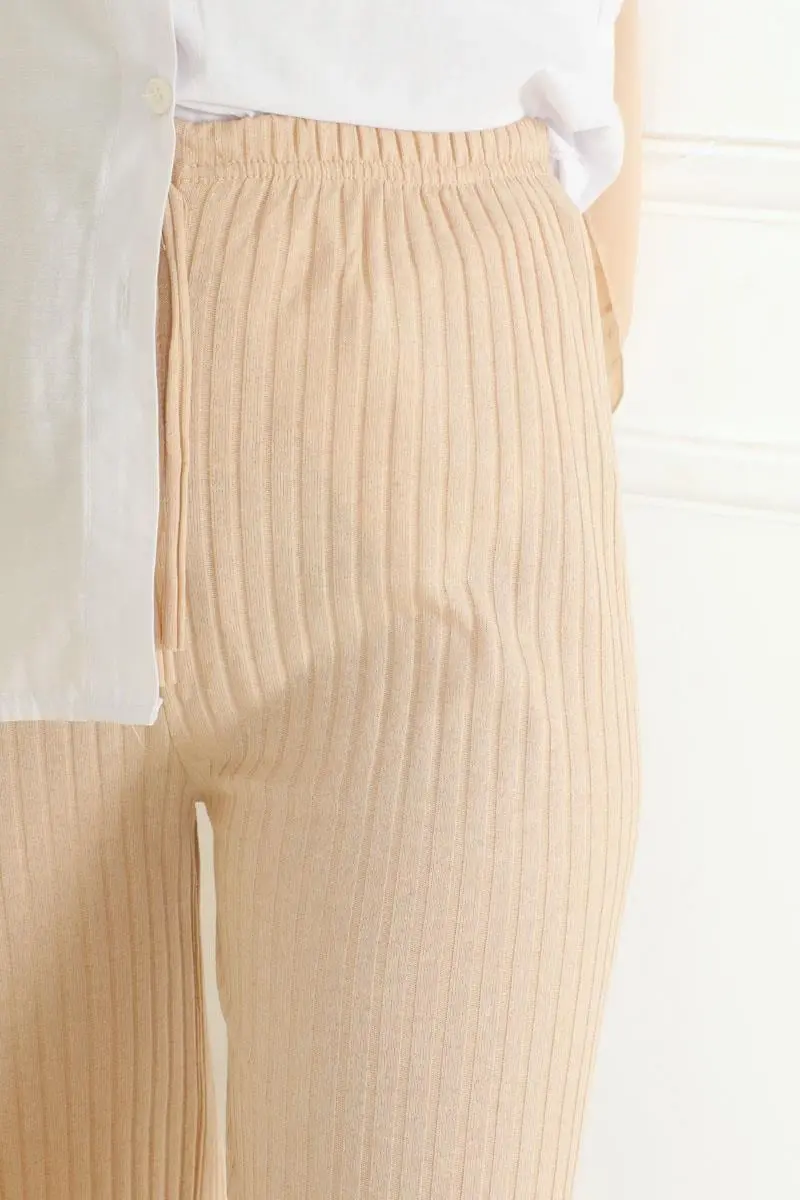 Ribbed Knitwear Trousers-detail