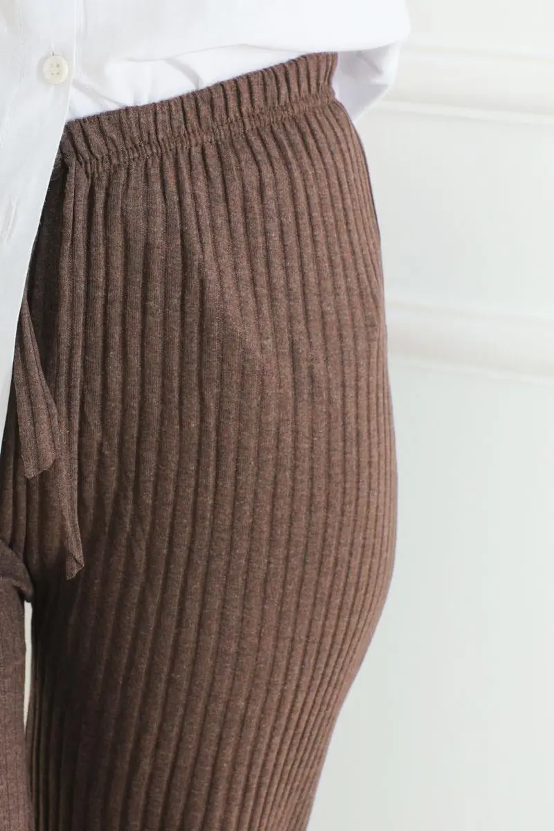 Ribbed Knitwear Trousers-detail