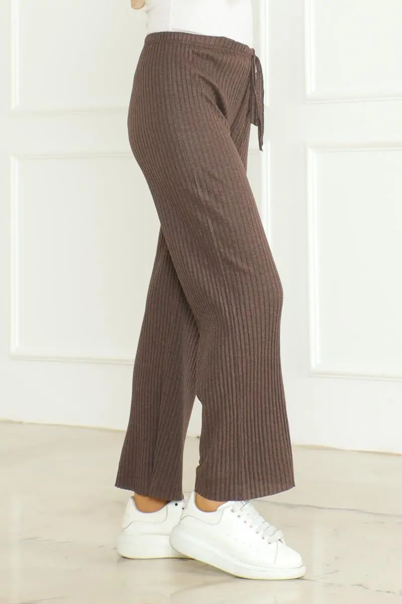 Ribbed Knitwear Trousers-detail