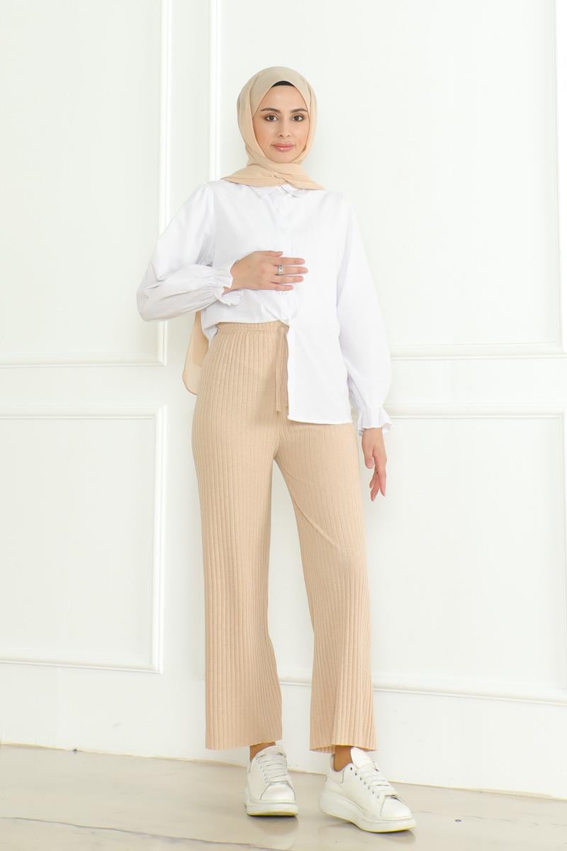 Ribbed Knitwear Trousers