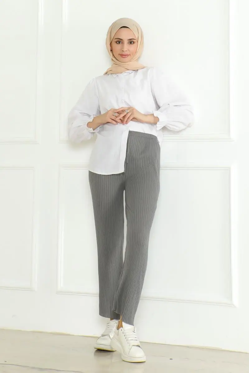 Ribbed Knitwear Trousers