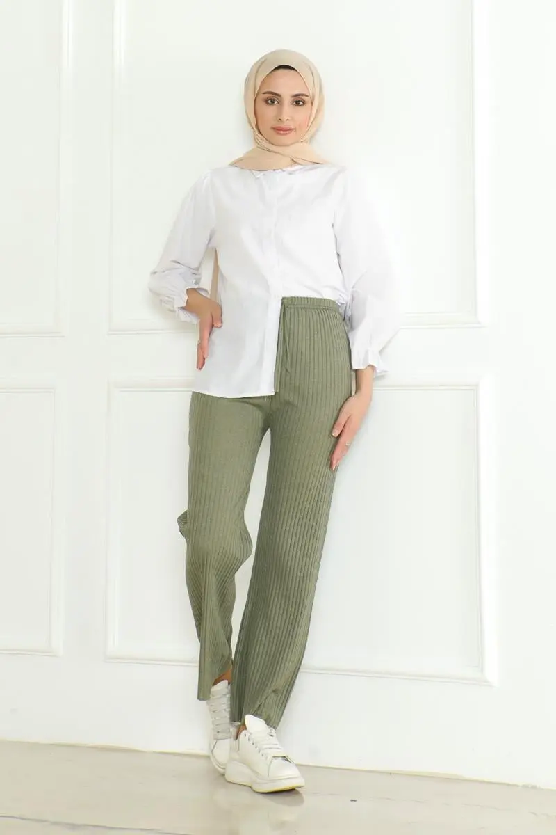 Ribbed Knitwear Trousers