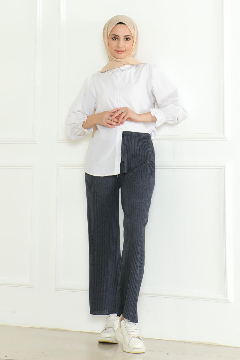 Ribbed Knitwear Trousers