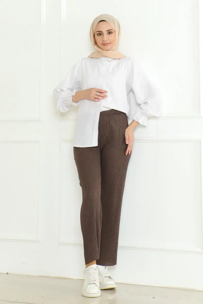 Ribbed Knitwear Trousers