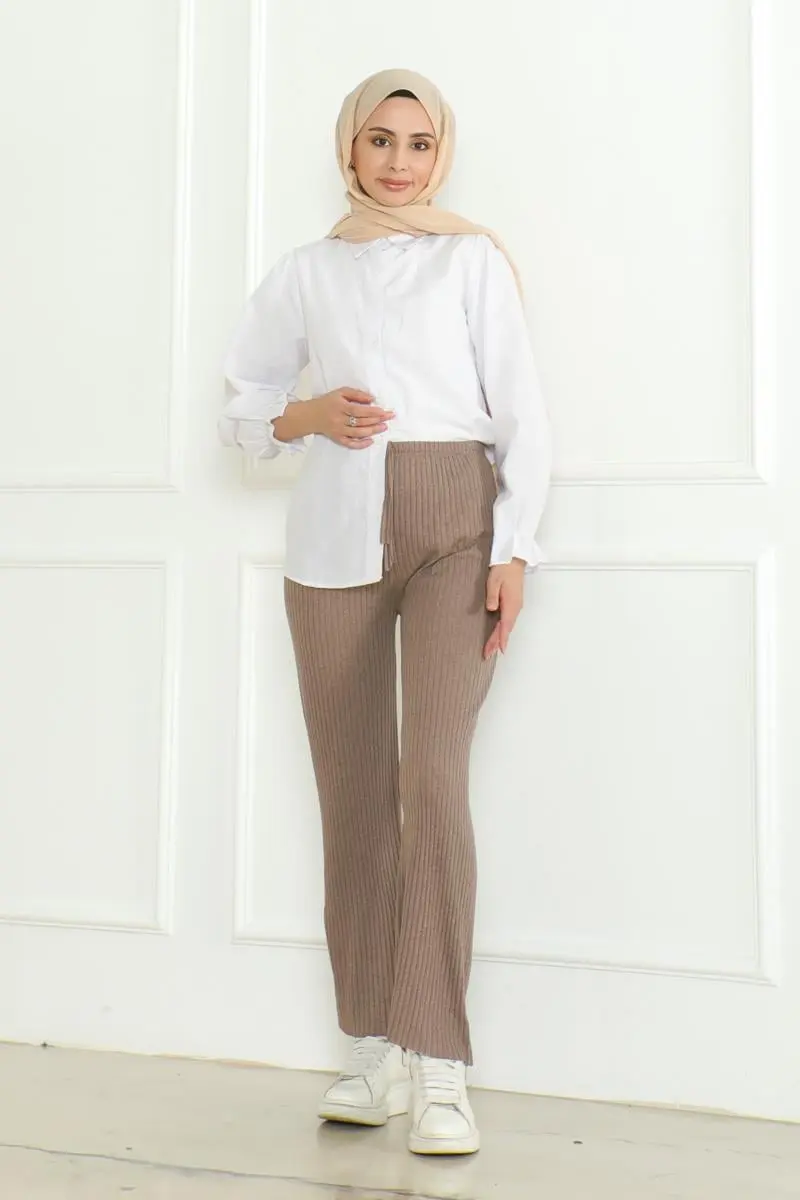 Ribbed Knitwear Trousers