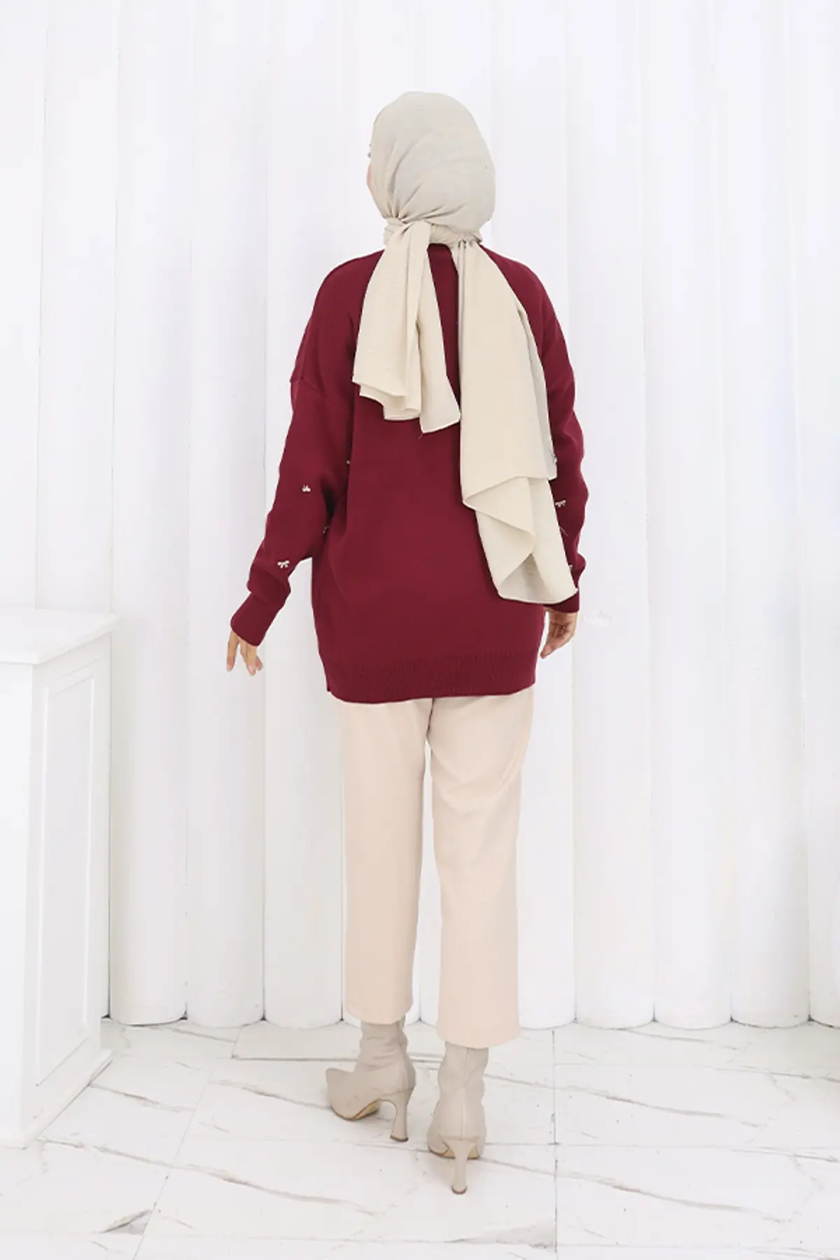 Fiyonk Desenli Triko Kazak-detail