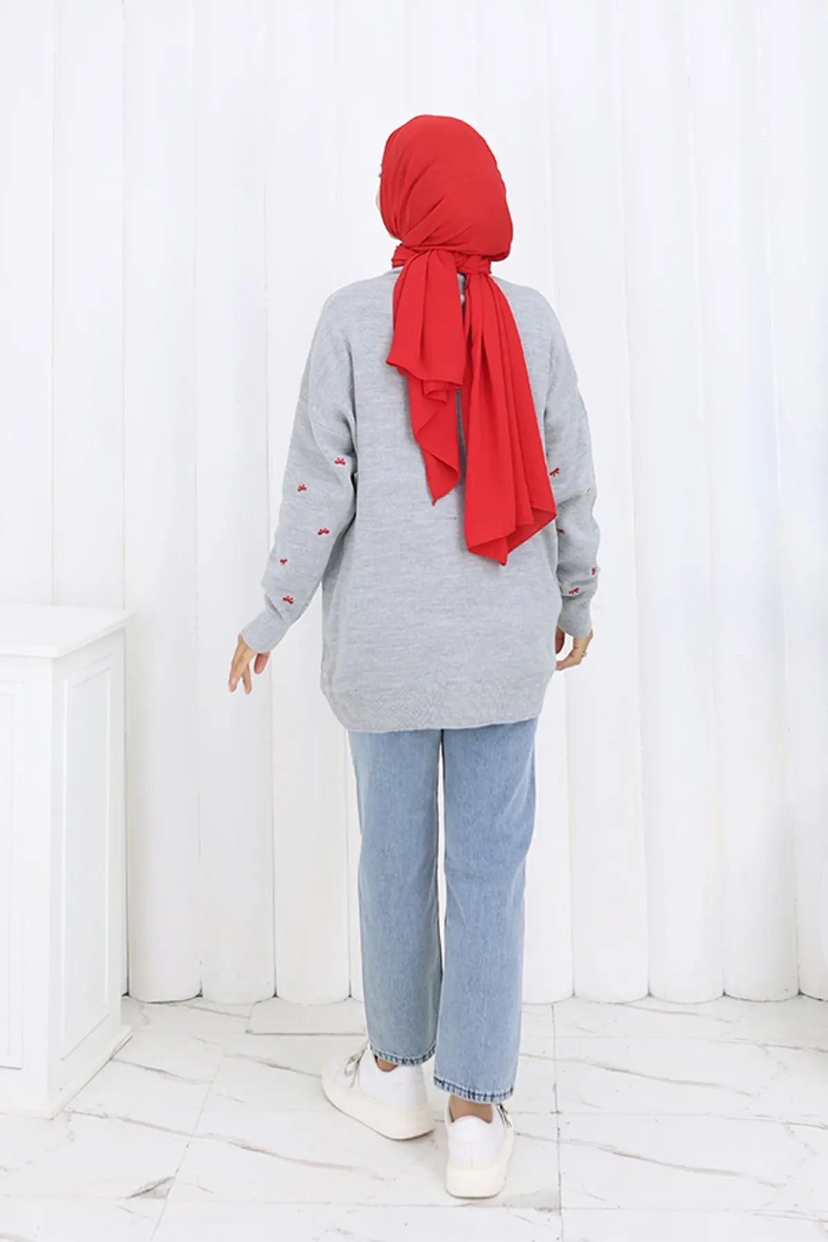 Fiyonk Desenli Triko Kazak-detail