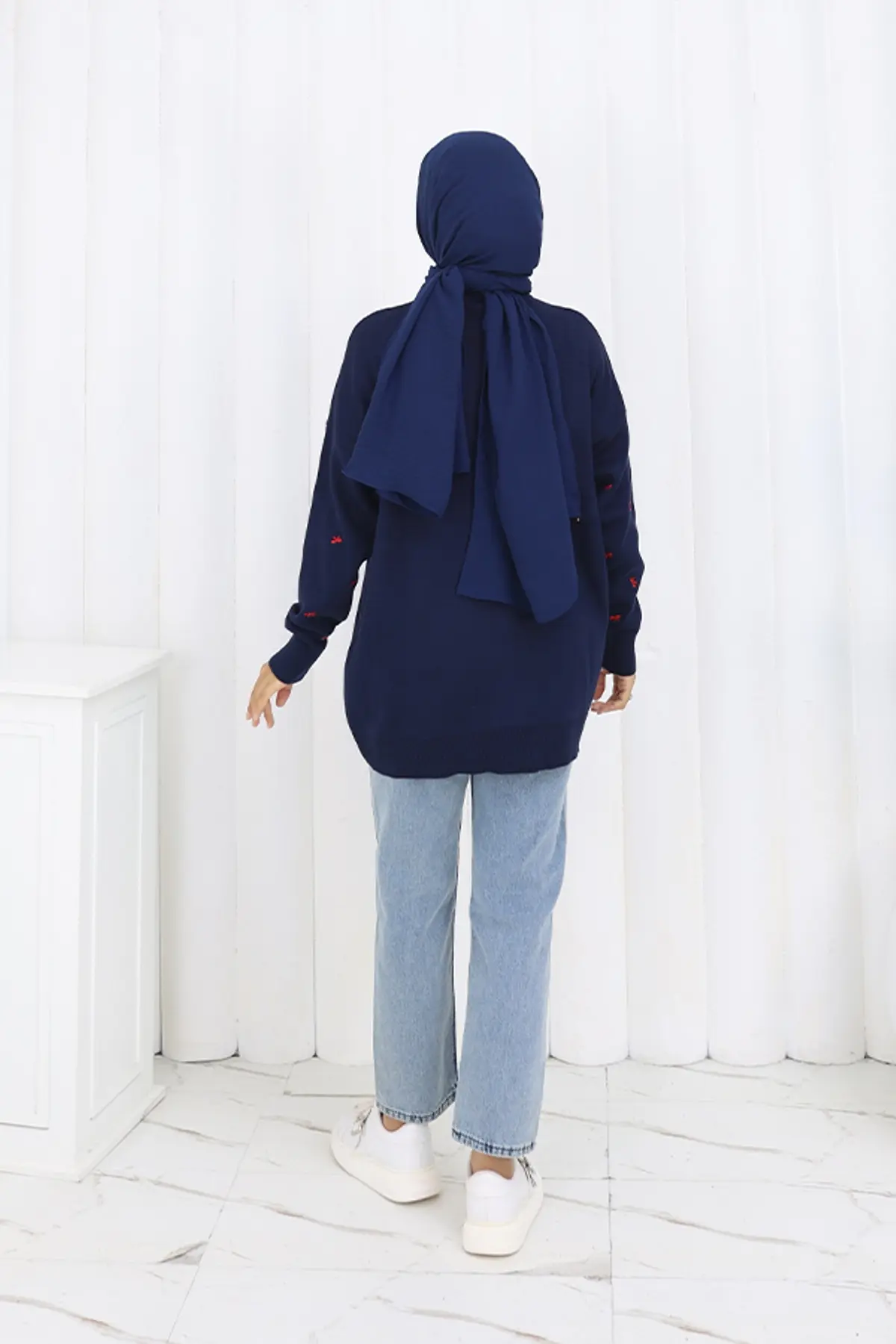 Fiyonk Desenli Triko Kazak-detail