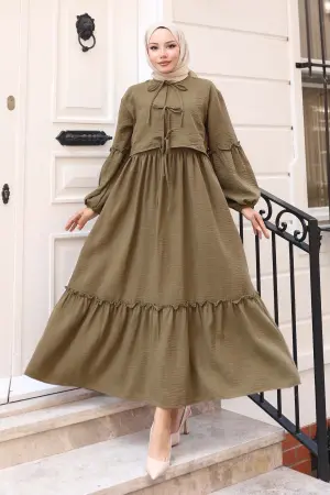 Fiyonk Detaylı Elbise Takım