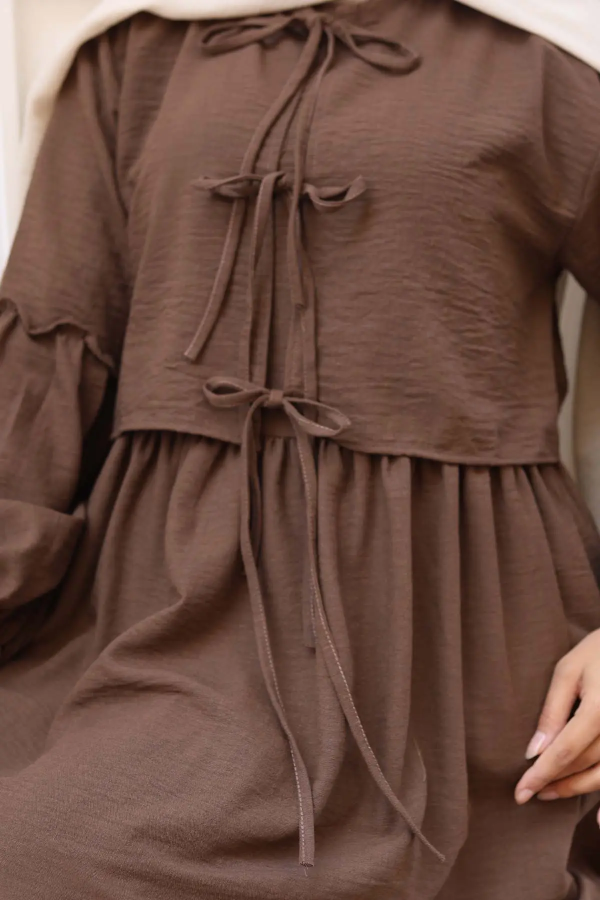 Fiyonk Detaylı Elbise Takım-detail