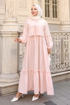 Fiyonk Detaylı Elbise Takım