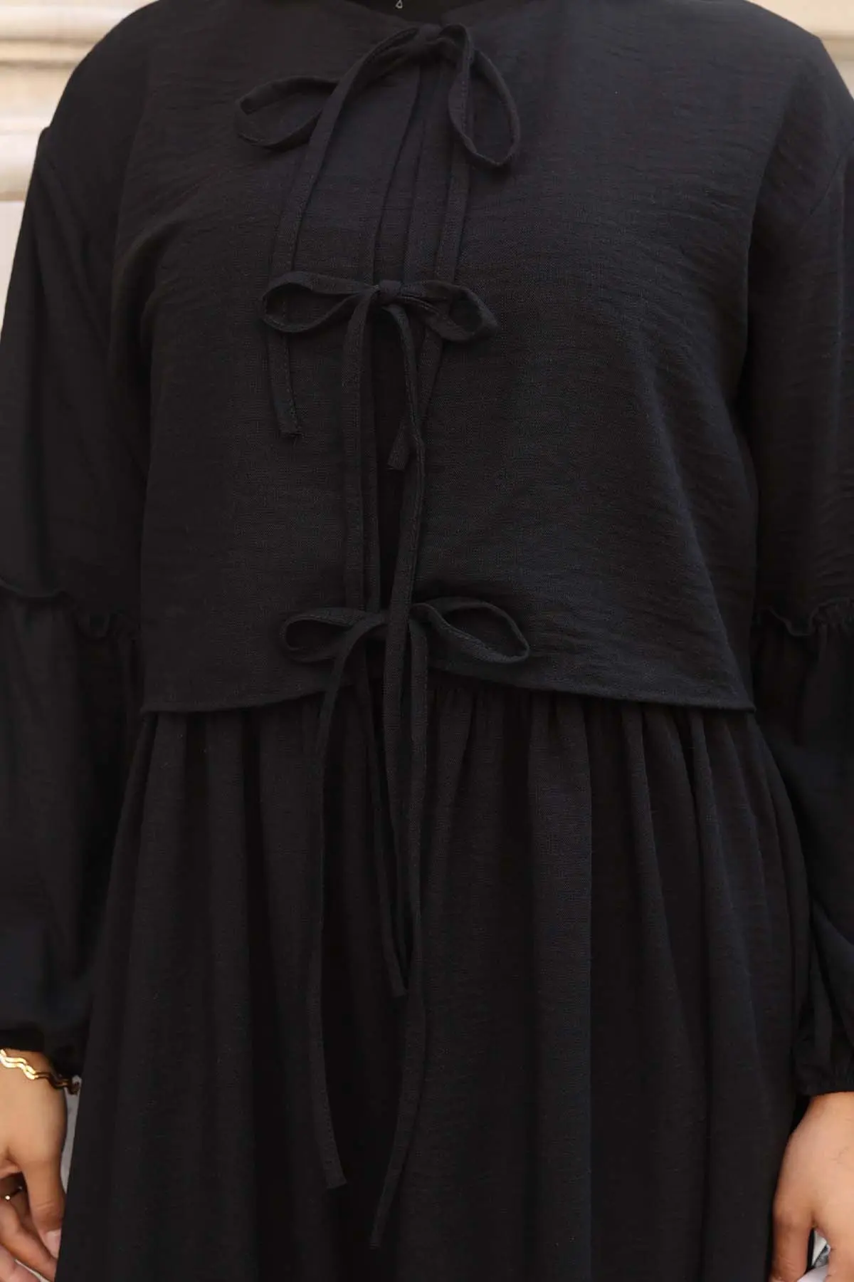 Fiyonk Detaylı Elbise Takım-detail