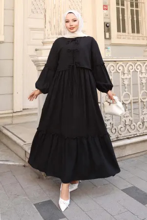 Fiyonk Detaylı Elbise Takım