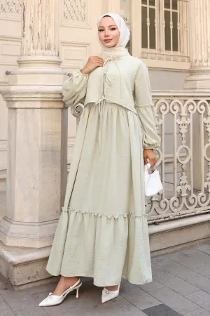 Fiyonk Detaylı Elbise Takım