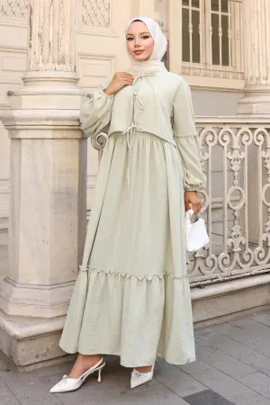 Fiyonk Detaylı Elbise Takım