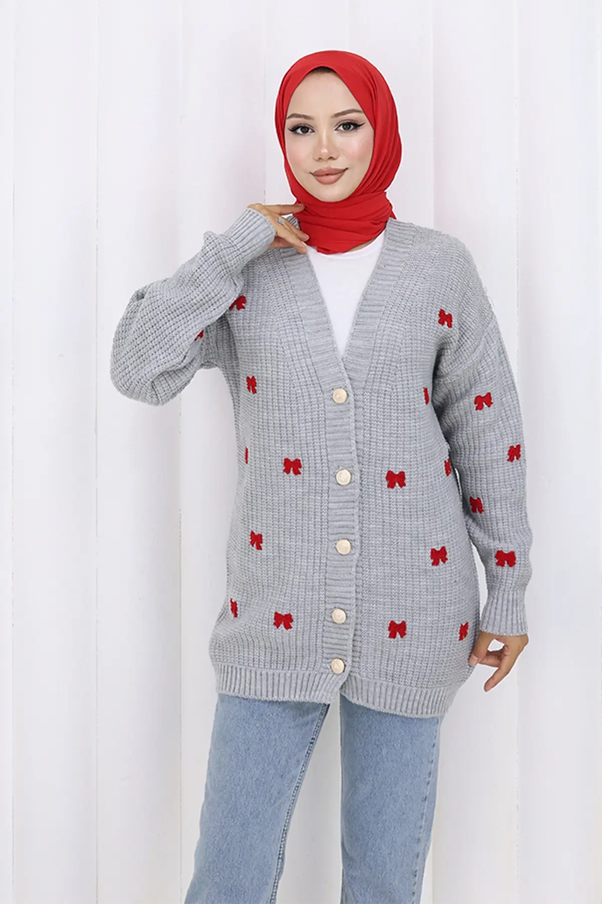 Fiyonk Detaylı Triko Hırka-detail