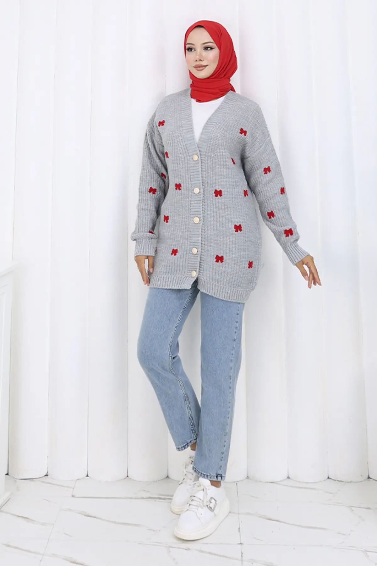 Fiyonk Detaylı Triko Hırka-detail