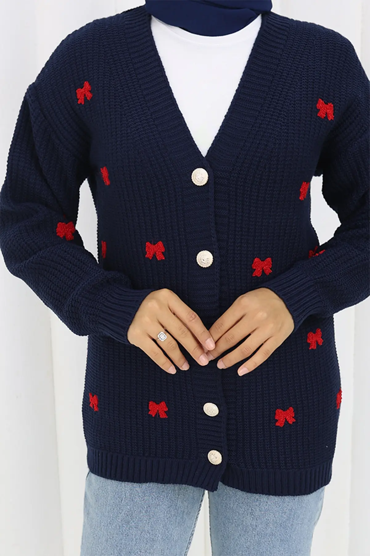 Fiyonk Detaylı Triko Hırka-detail