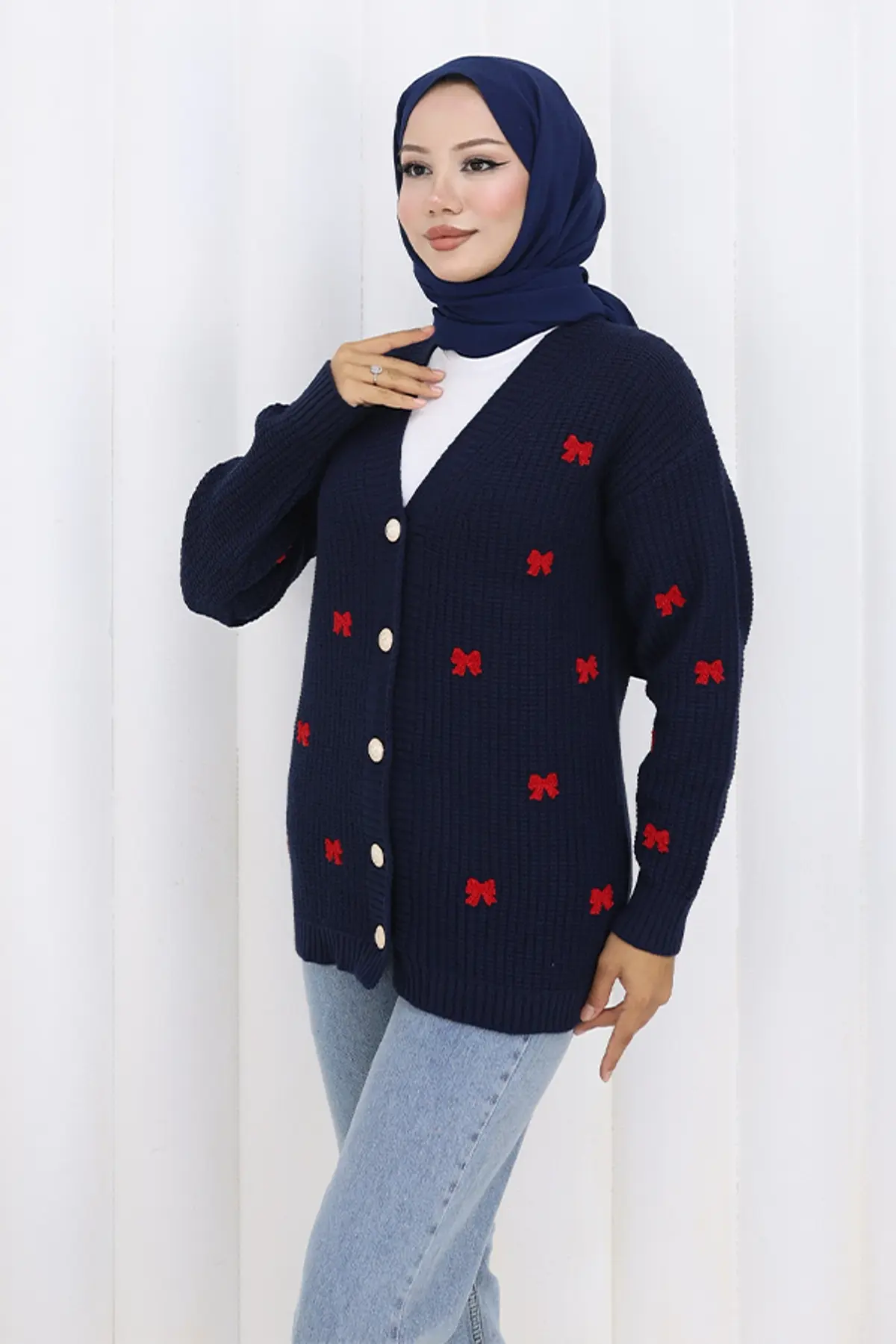 Fiyonk Detaylı Triko Hırka-detail