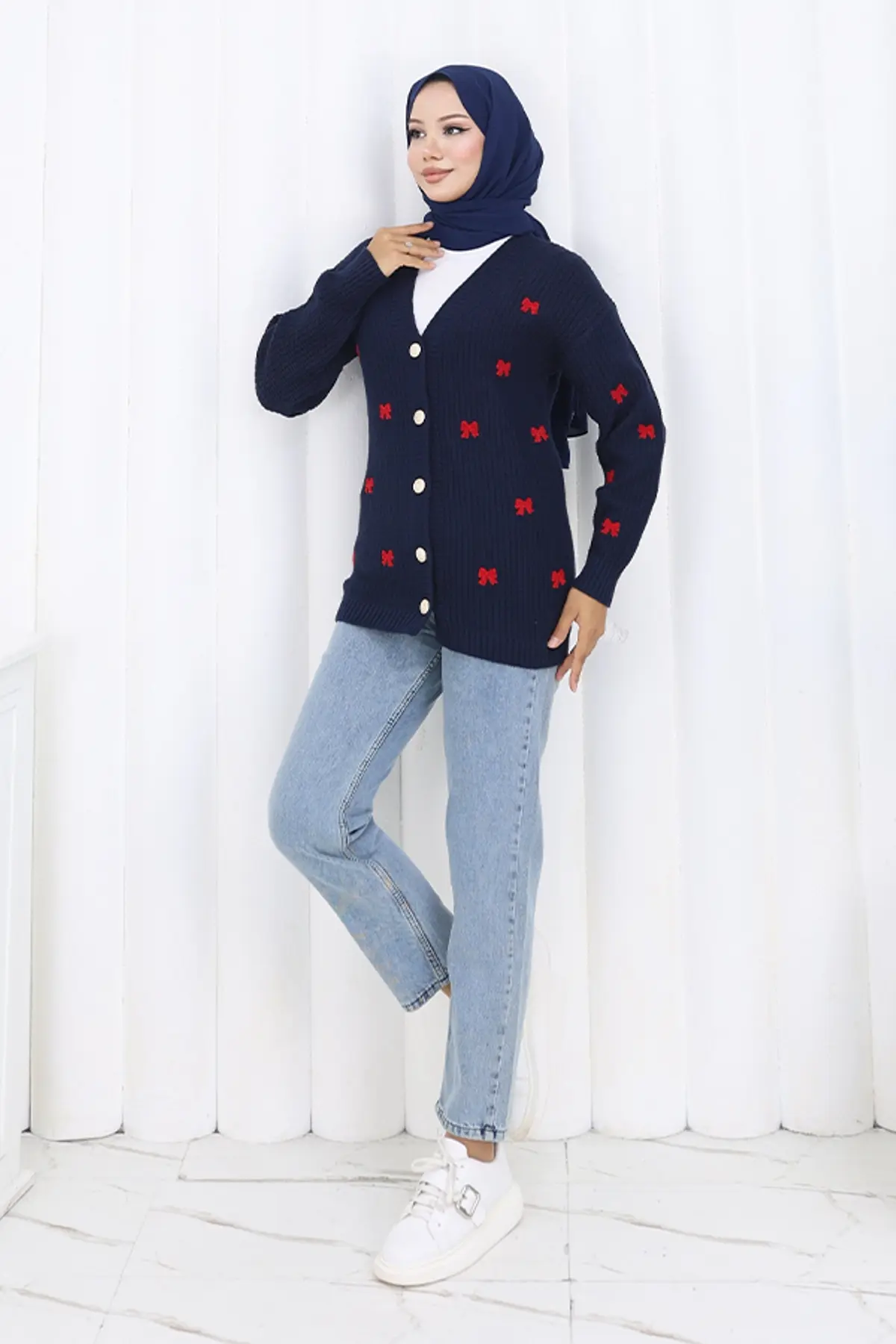 Fiyonk Detaylı Triko Hırka-detail