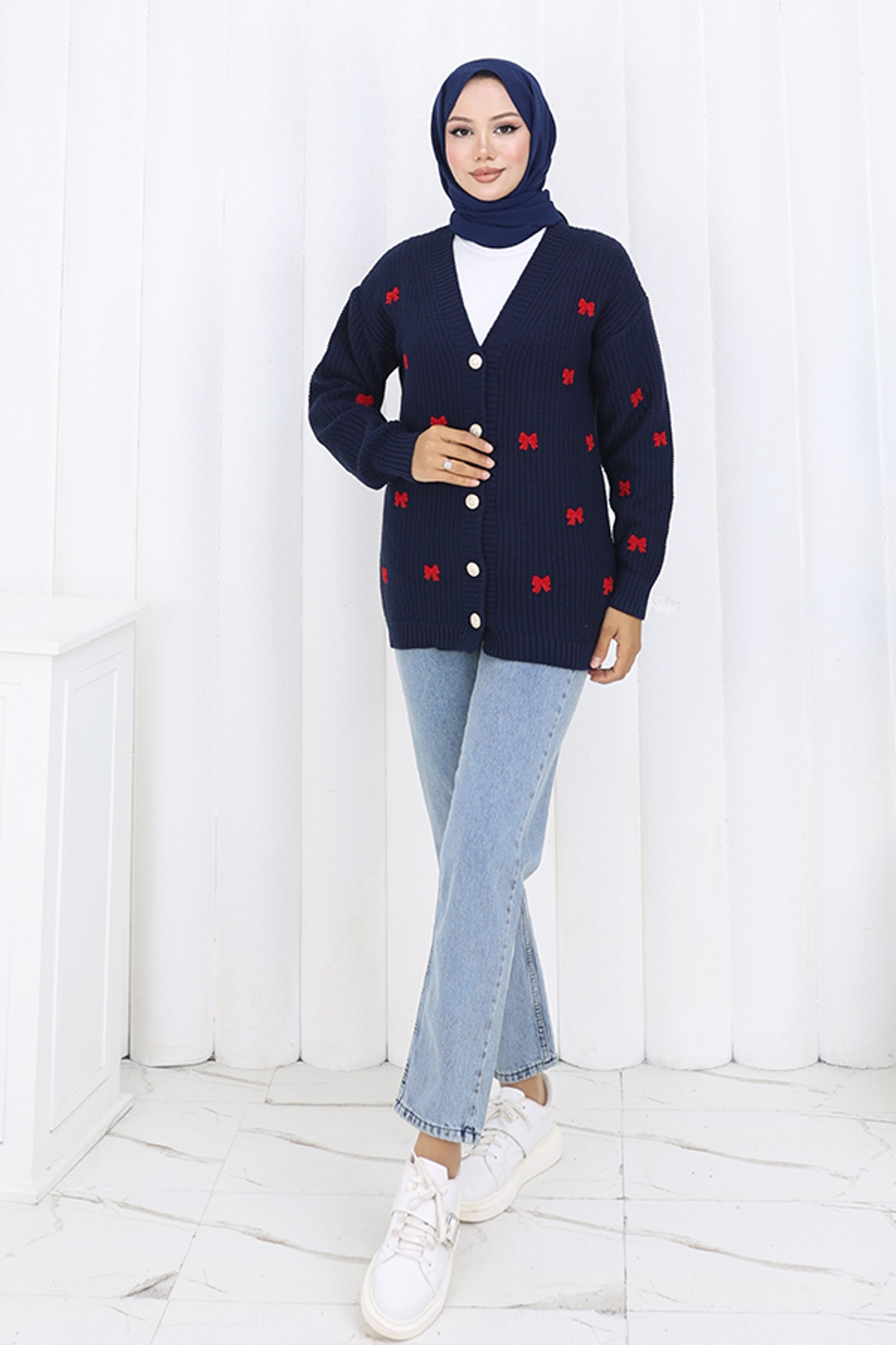 Bow Detailed Knit Cardigan