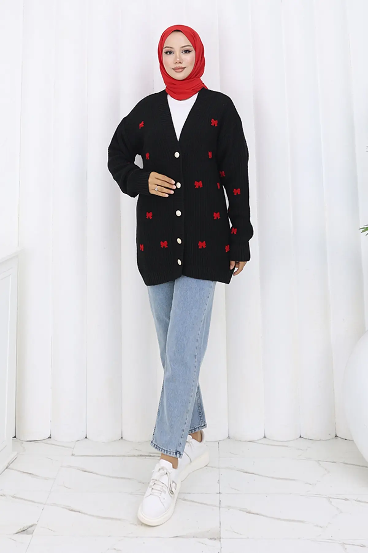 Fiyonk Detaylı Triko Hırka-detail