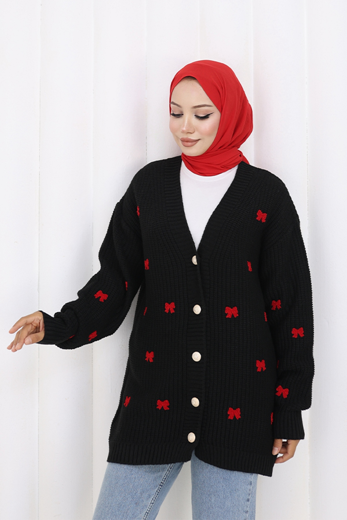 Bow Detailed Knit Cardigan