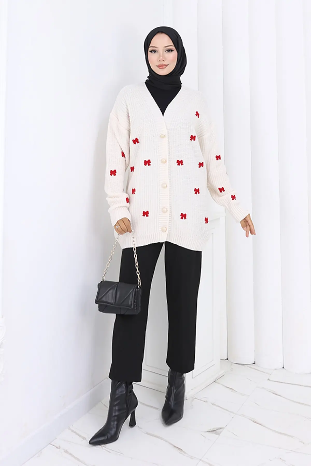 Fiyonk Detaylı Triko Hırka-detail