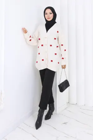 Bow Detailed Knit Cardigan