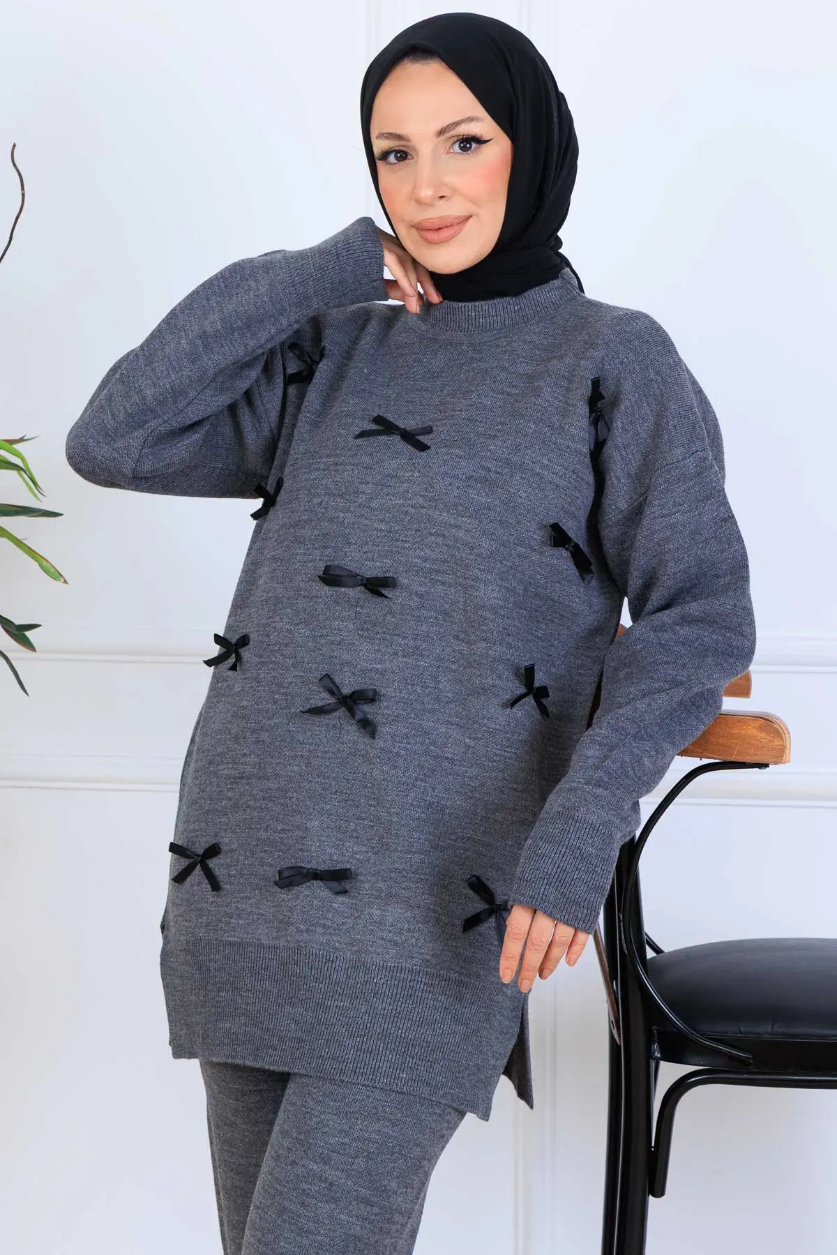 Fiyonk Detaylı Triko Takım-detail