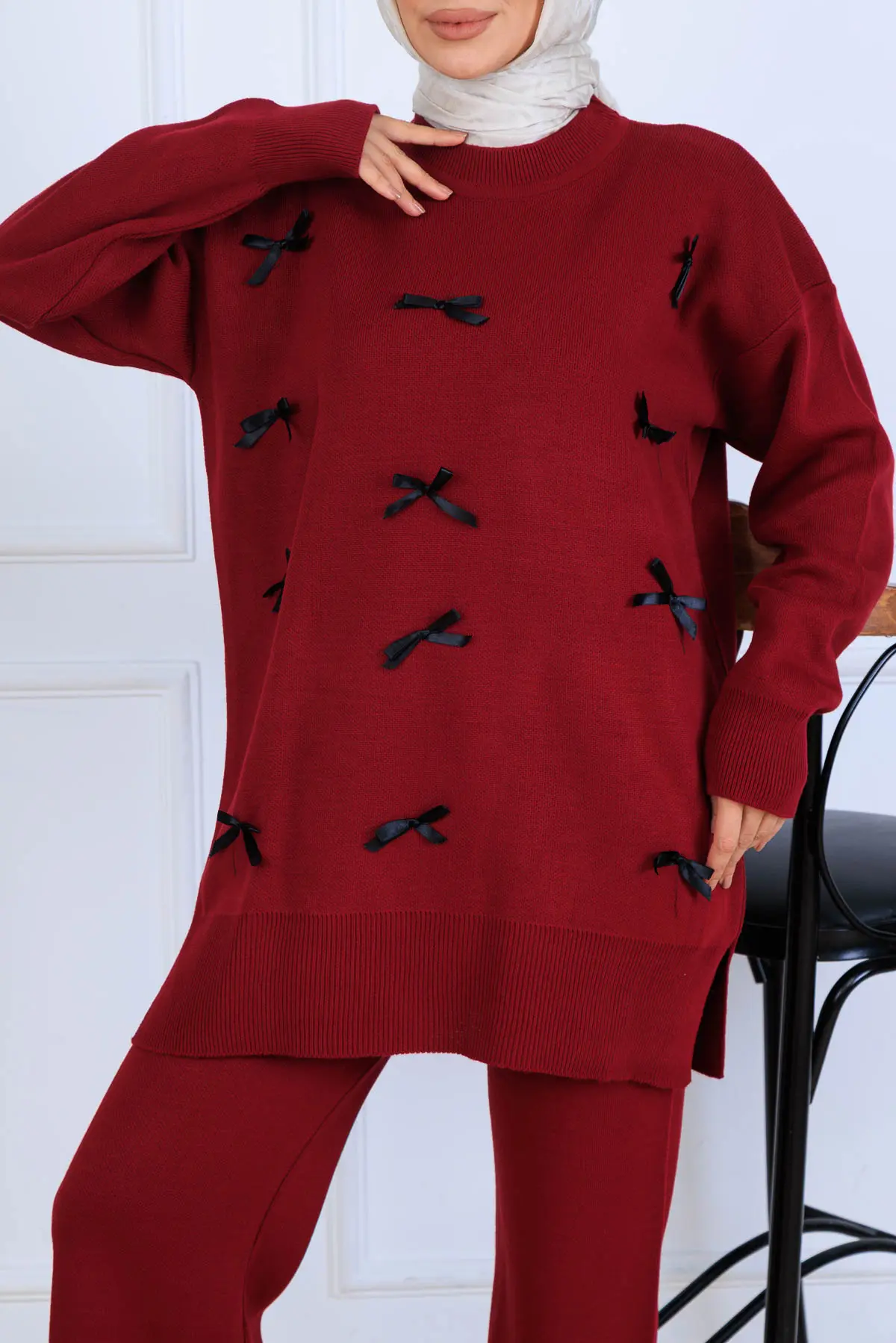 Fiyonk Detaylı Triko Takım-detail