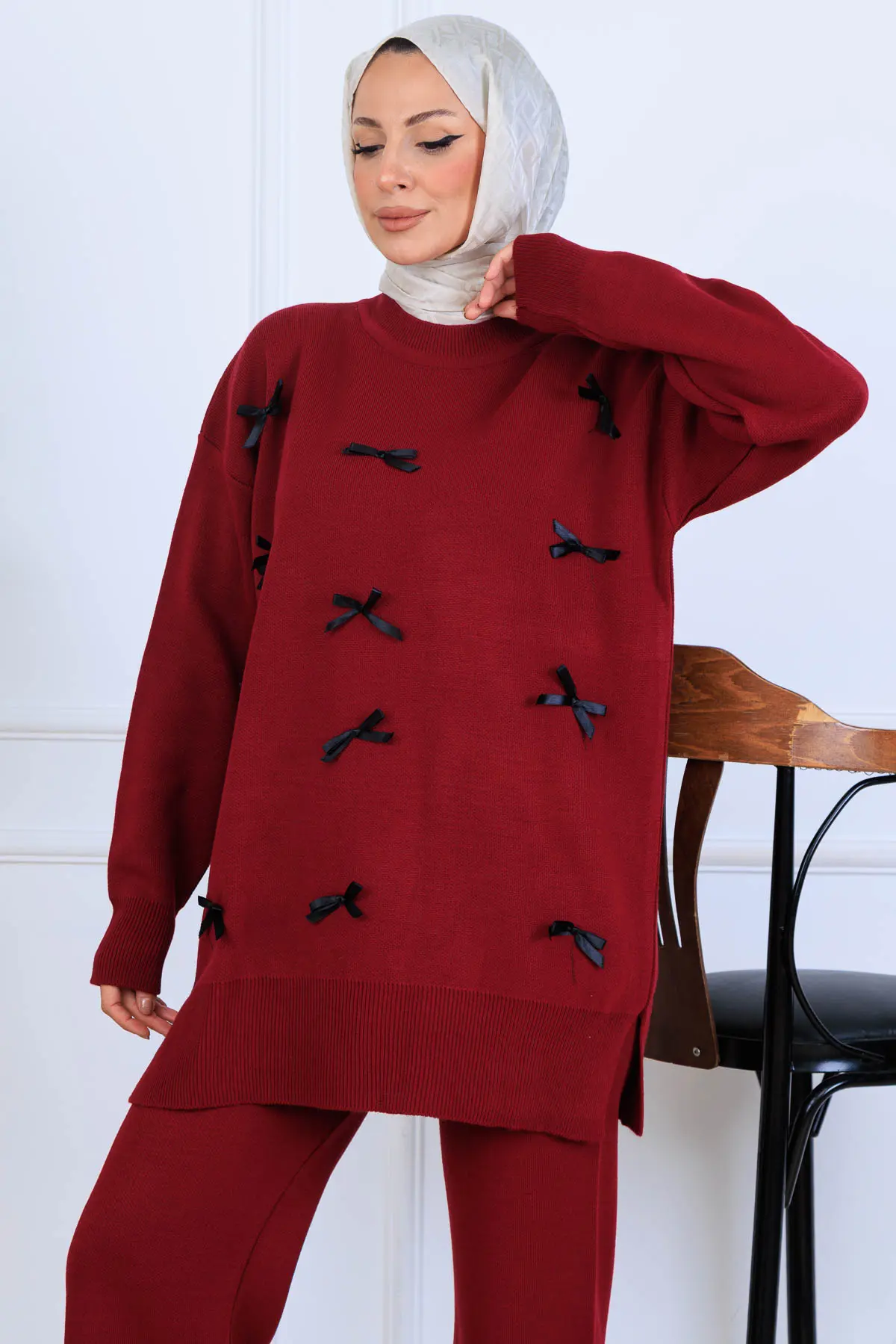 Fiyonk Detaylı Triko Takım-detail