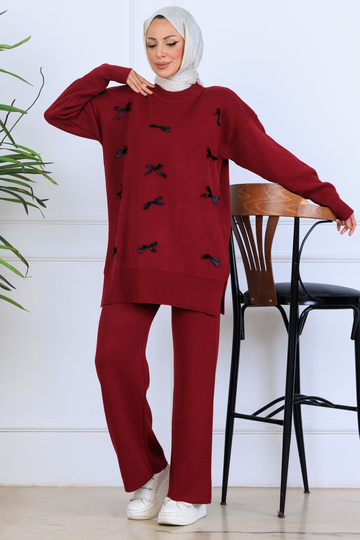 Bow Detailed Knitwear Set