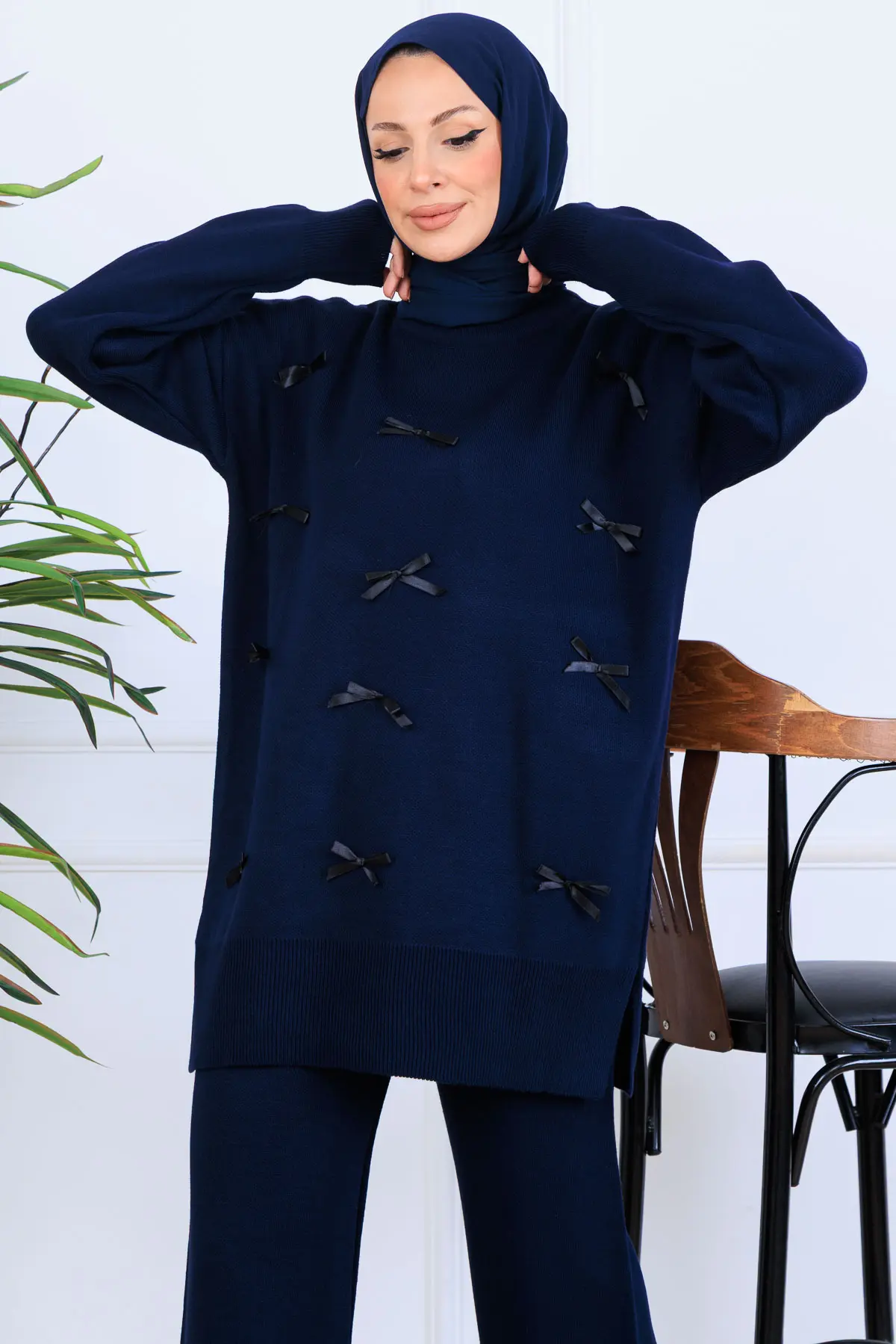 Fiyonk Detaylı Triko Takım-detail