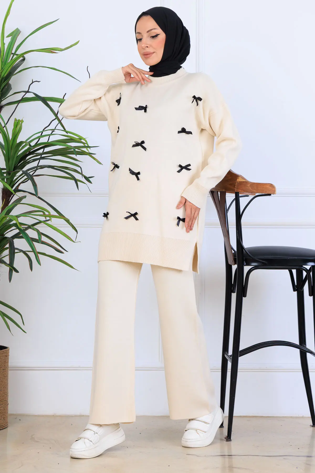 Fiyonk Detaylı Triko Takım-detail