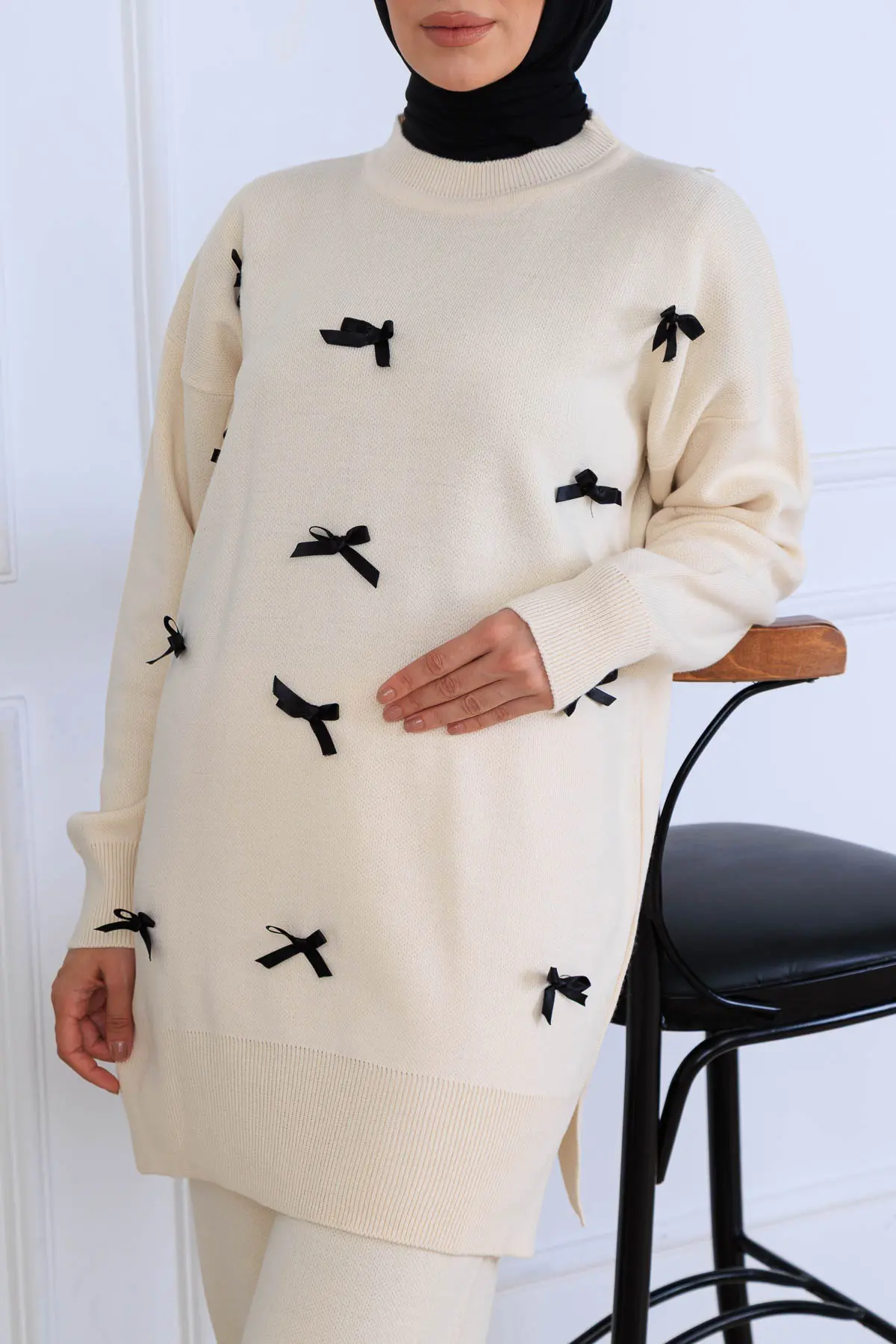 Fiyonk Detaylı Triko Takım-detail